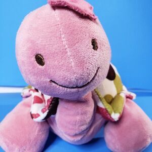 Adorable Cocalo Pink Floral Plush Happy Turtle 12" Stuffed Animal Soft Baby Toy